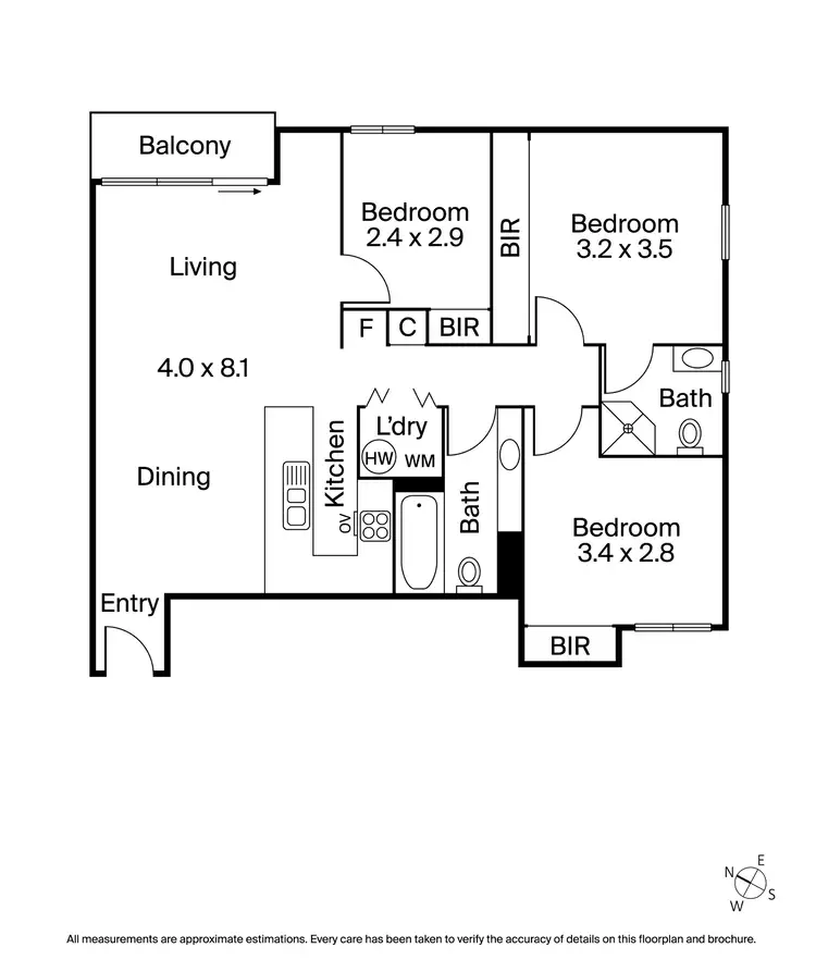 Floorplan of Homely apartment listing, 615/585 La Trobe St, Melbourne VIC 3000