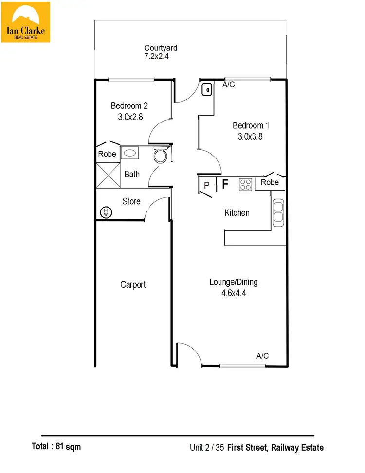 Floorplan of Homely unit listing, 2/35 First St, Railway Estate QLD 4810