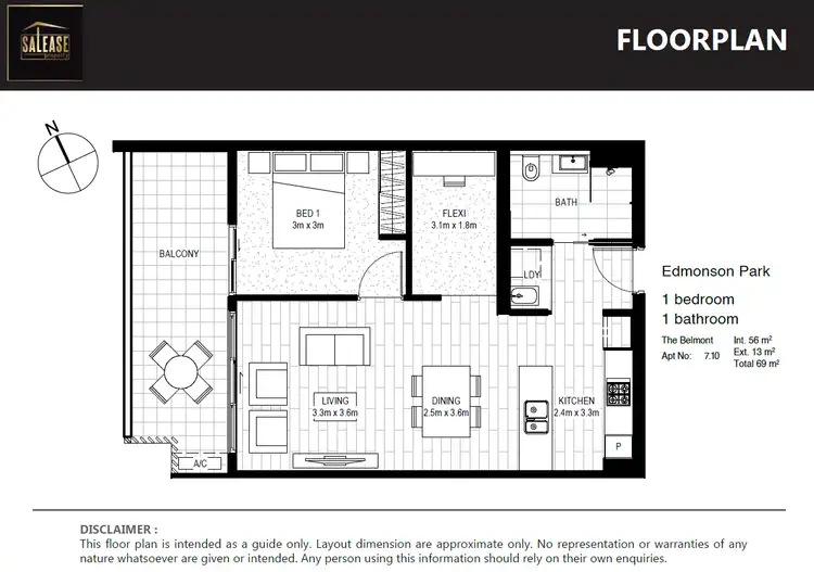 Floorplan of Homely apartment listing, 710/2 Sergeant St, Edmondson Park NSW 2174