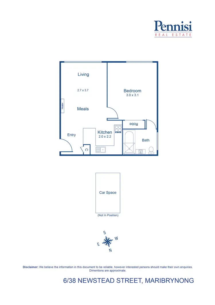 Floorplan of Homely unit listing, 6/38 Newstead Street, Maribyrnong VIC 3032