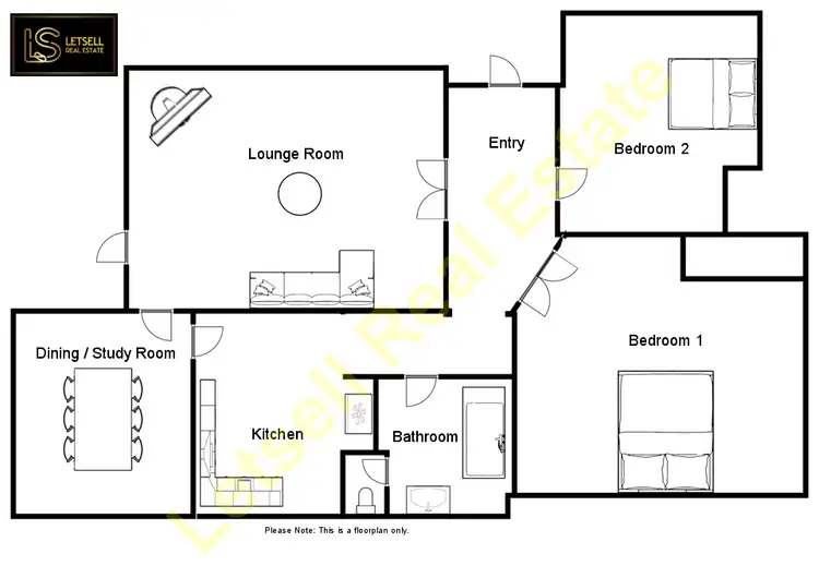 Floorplan of Homely apartment listing, 1/49 Broadway, Elwood VIC 3184