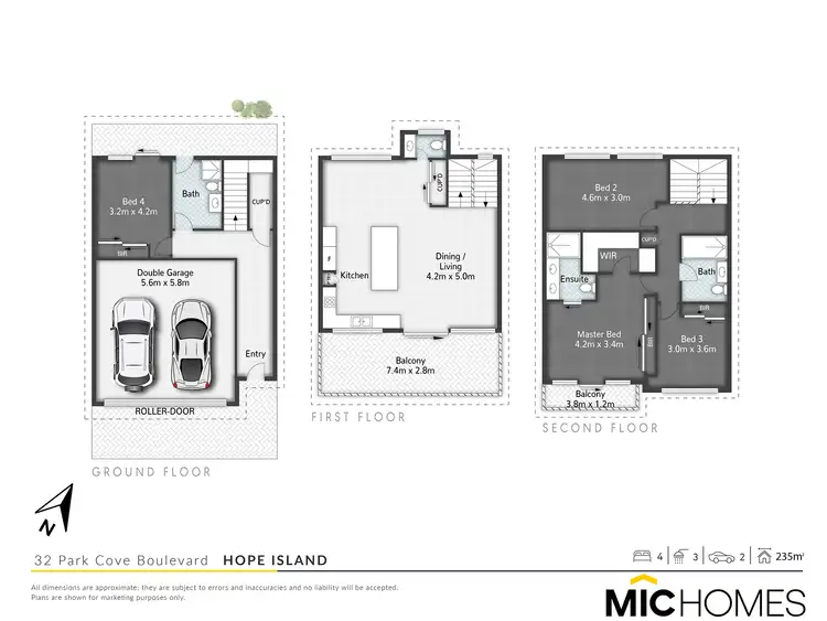 Floorplan of Homely townhouse listing, 32 Park Cove Bvd, Hope Island QLD 4212