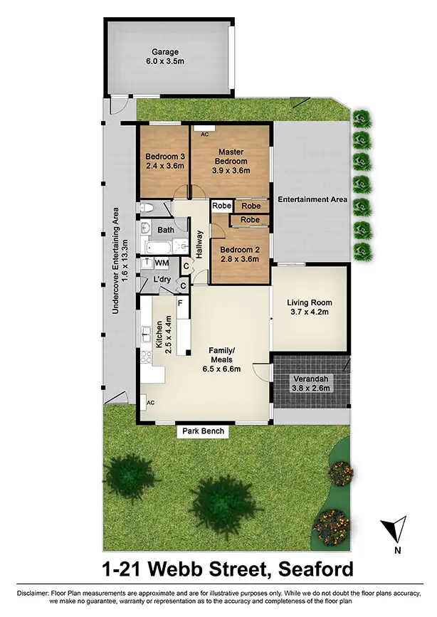 Floorplan of Homely unit listing, 1/21 Webb St, Seaford VIC 3198