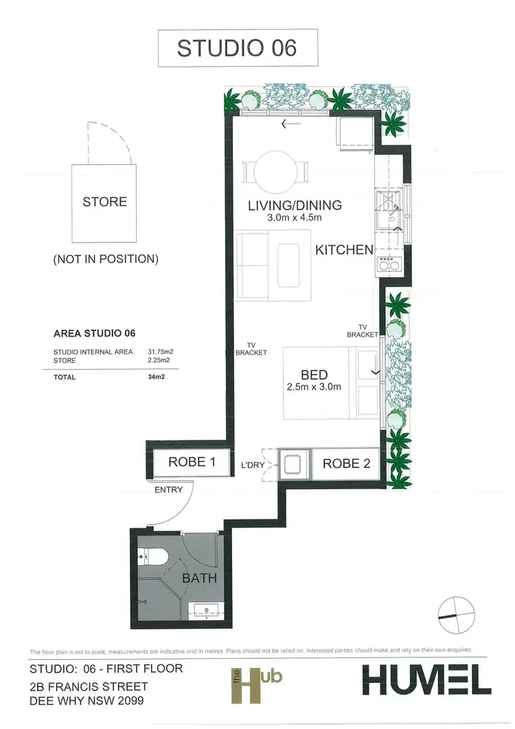 Floorplan of Homely studio listing, 6/2b Francis Street, Dee Why NSW 2099