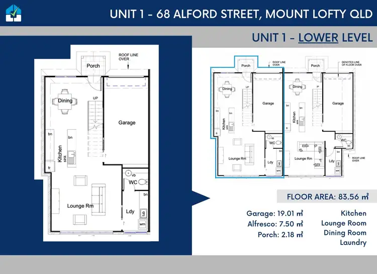Floorplan of Homely unit listing, 1/68 Alford St, Mount Lofty QLD 4350