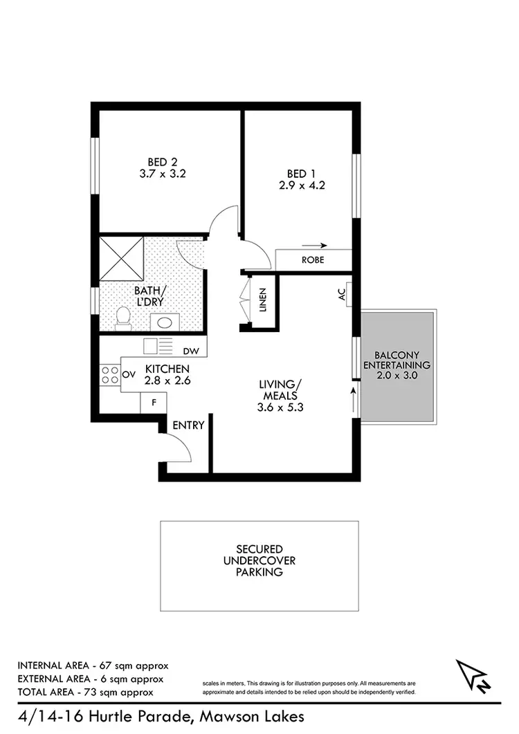 Floorplan of Homely apartment listing, 4/14-16 Hurtle Parade, Mawson Lakes SA 5095