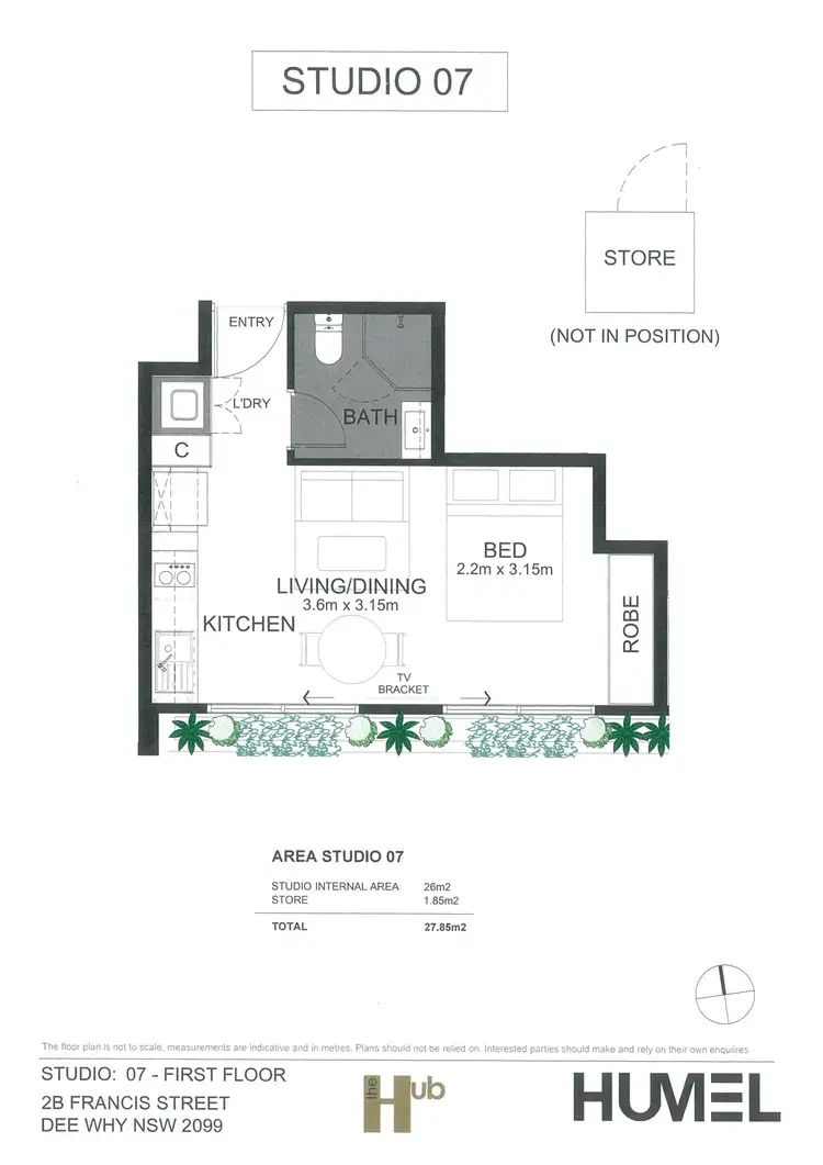 Floorplan of Homely studio listing, 7/2b Francis Street, Dee Why NSW 2099
