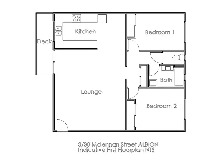 Floorplan of Homely unit listing, 3/30 McLennan St, Albion QLD 4010