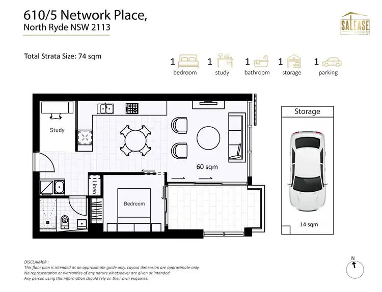 Floorplan of Homely apartment listing, 610/5 Network Pl, North Ryde NSW 2113