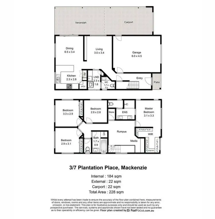 Floorplan of Homely house listing, 3/7 Plantation Pl, Mackenzie QLD 4156
