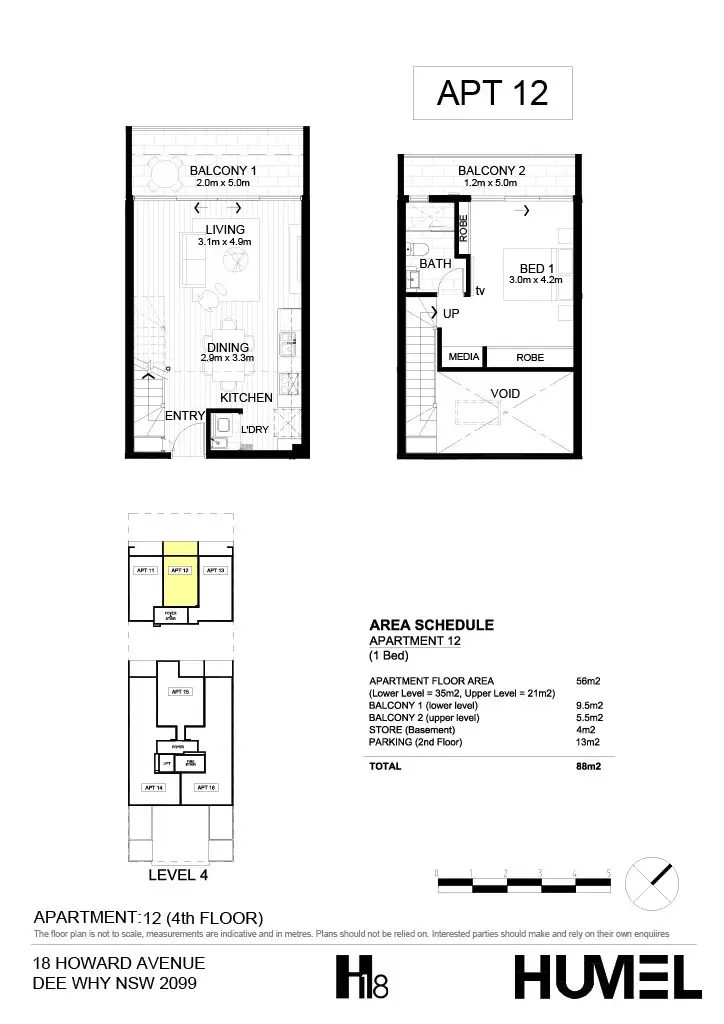 Floorplan of Homely apartment listing, 12/18 Howard Avenue, Dee Why NSW 2099