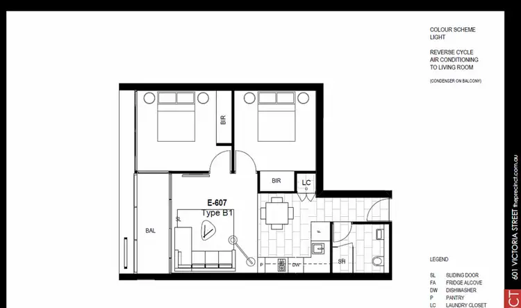 Floorplan of Homely apartment listing, 607/11 Flockhart Street, Abbotsford VIC 3067