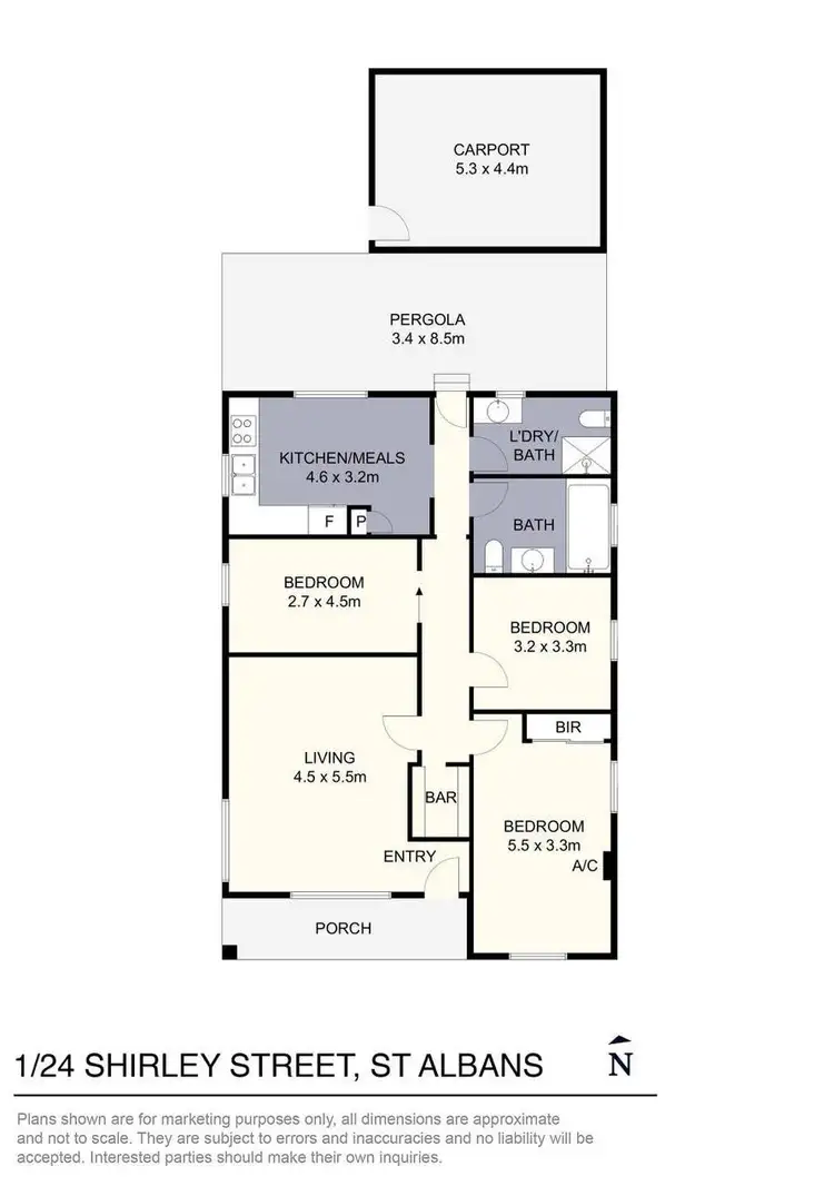 Floorplan of Homely unit listing, 1/24 Shirley St, St Albans VIC 3021