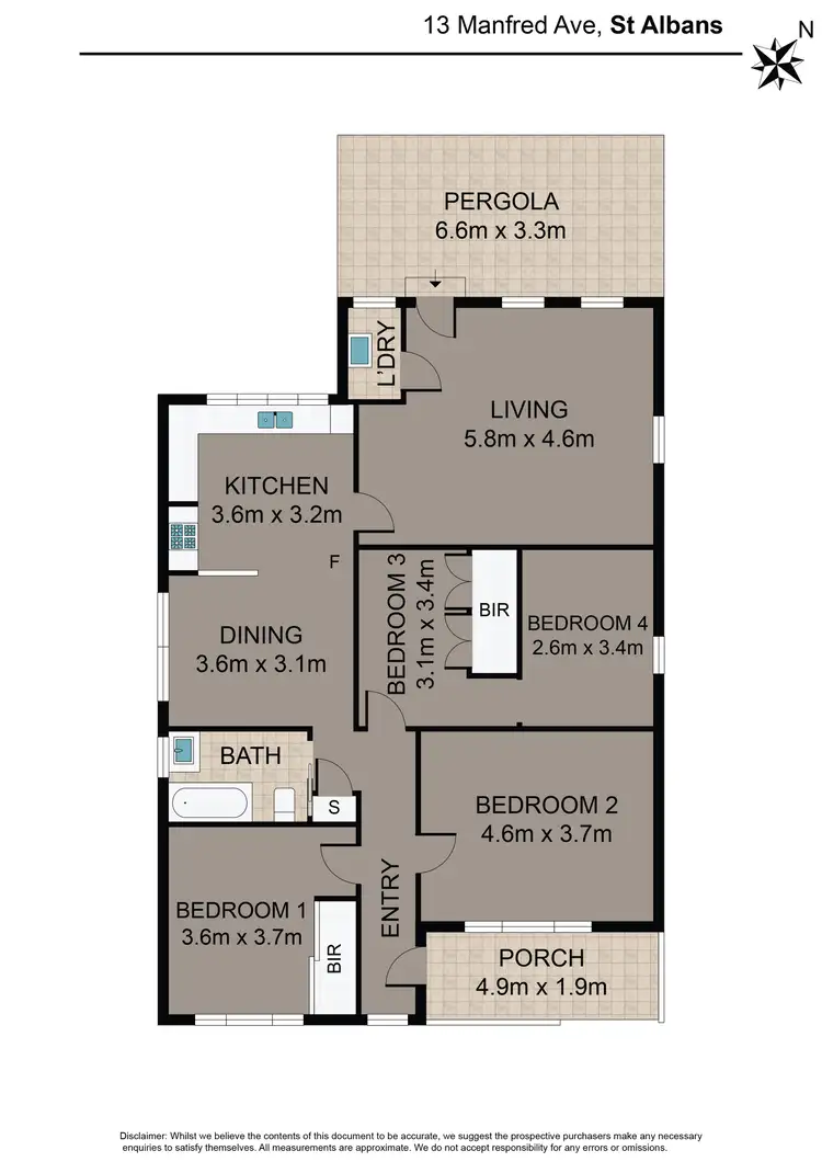 Floorplan of Homely house listing, 13 Manfred Ave, St Albans VIC 3021