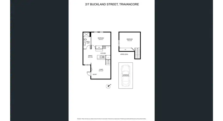 Floorplan of Homely townhouse listing, 2/7 Buckland St, Travancore VIC 3032