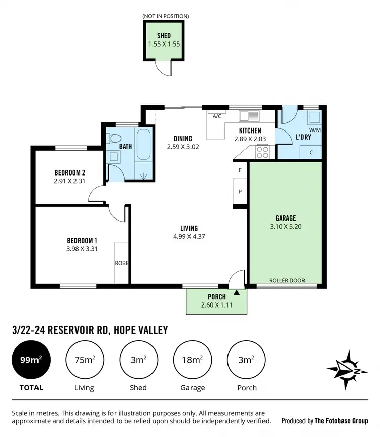 Floorplan of Homely unit listing, 3/22-24 Reservoir Rd, Hope Valley SA 5090