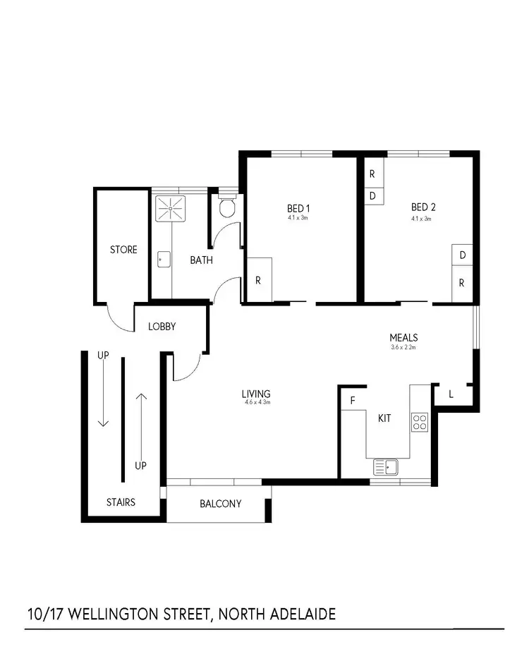 Floorplan of Homely unit listing, 10/17 Wellington Square, North Adelaide SA 5006