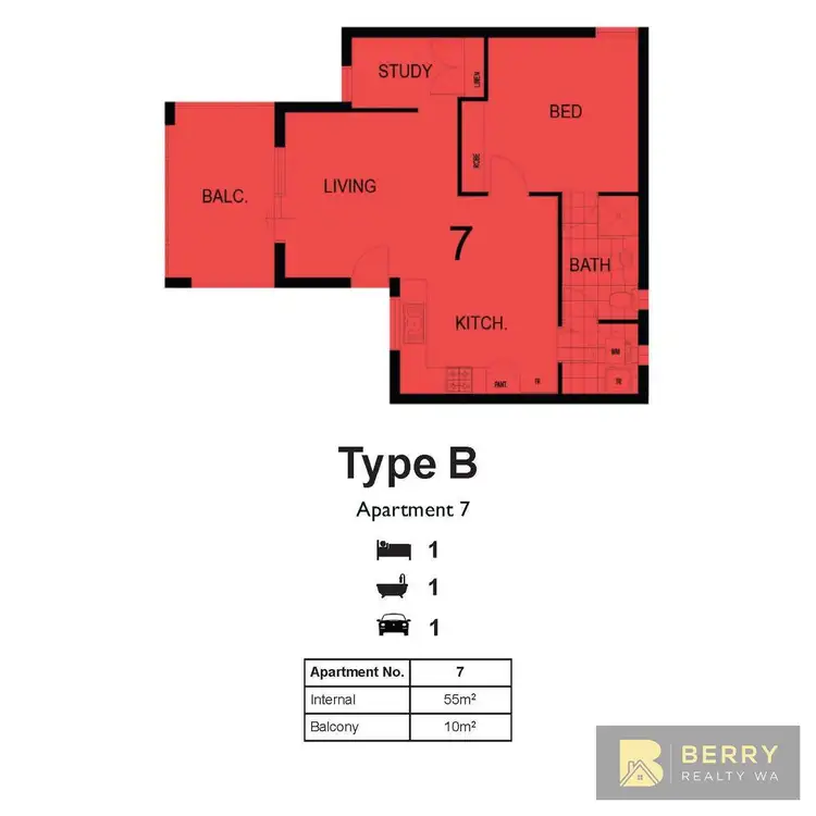 Floorplan of Homely apartment listing, 7/5 Salisbury Road, Rivervale WA 6103