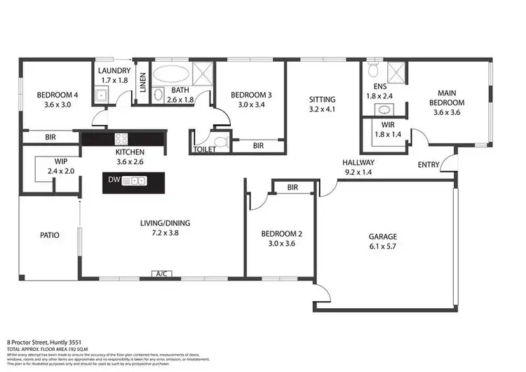 Floorplan of Homely house listing, 8 Proctor St, Huntly VIC 3551