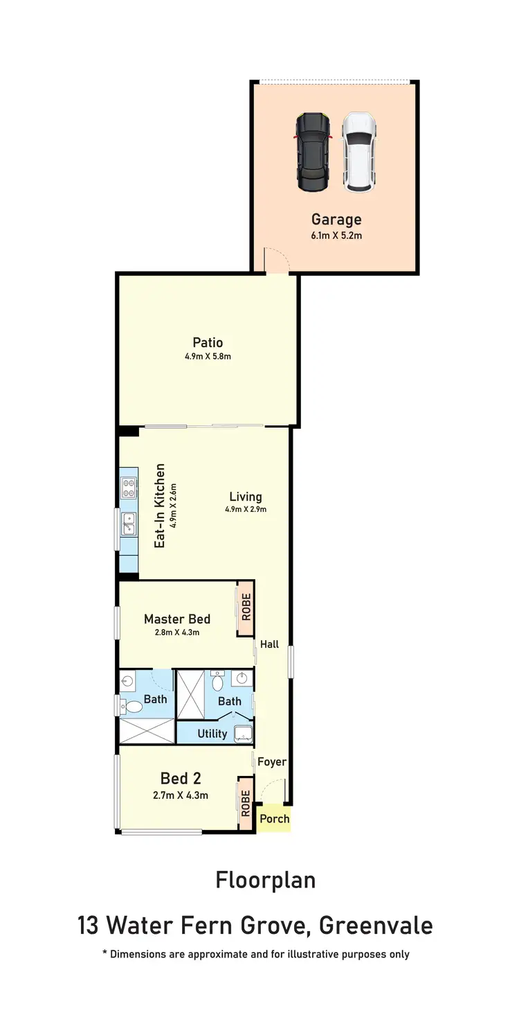 Floorplan of Homely townhouse listing, 13 Water Fern Grove, Greenvale VIC 3059