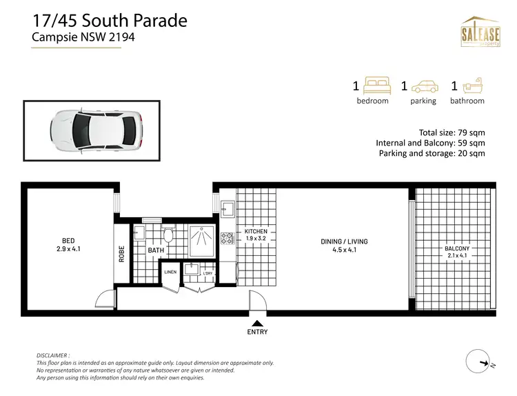 Floorplan of Homely apartment listing, 17/45 South Parade, Campsie NSW 2194