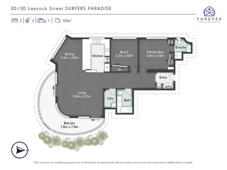Floorplan of Homely apartment listing, 3d/30 Laycock St, Surfers Paradise QLD 4217
