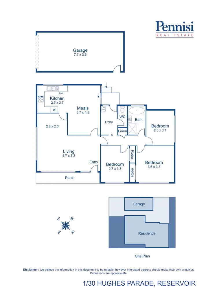 Floorplan of Homely house listing, 1/30 Hughes Parade, Reservoir VIC 3073
