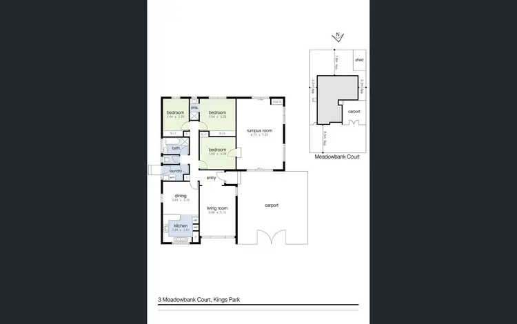 Floorplan of Homely house listing, 3 Meadowbank Ct, Kings Park VIC 3021