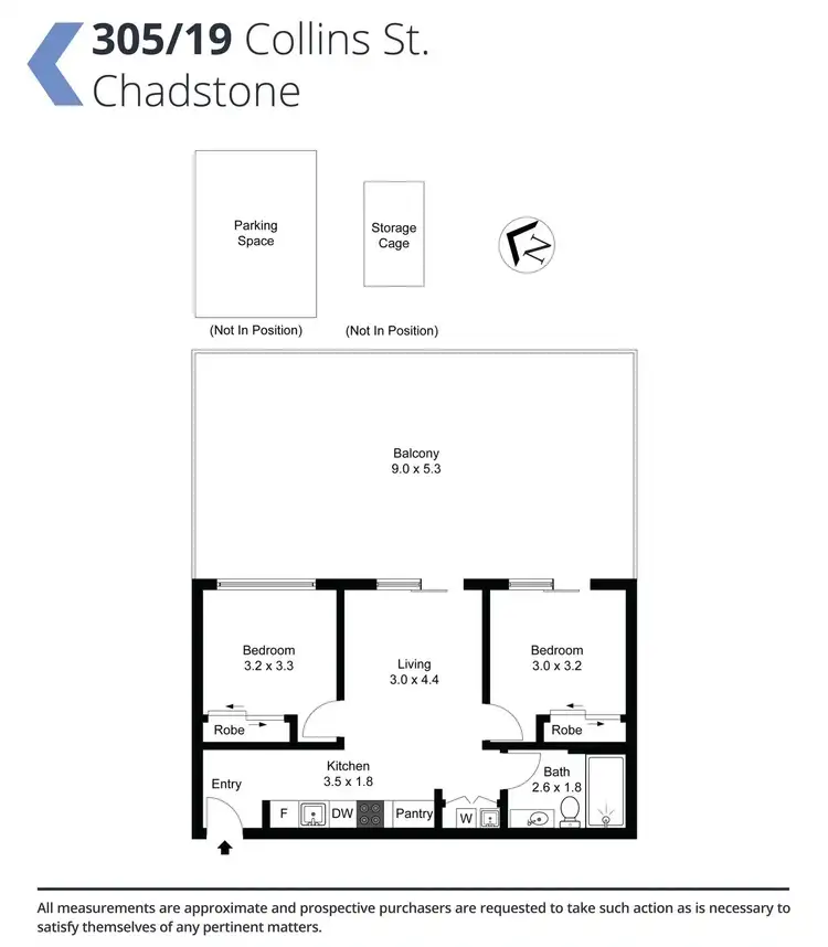 Floorplan of Homely apartment listing, 305/19 Collins St, Chadstone VIC 3148