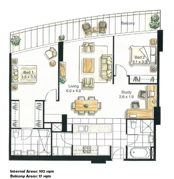 Floorplan of Homely apartment listing, 2803/100 Harbour Esplanade, Docklands VIC 3008