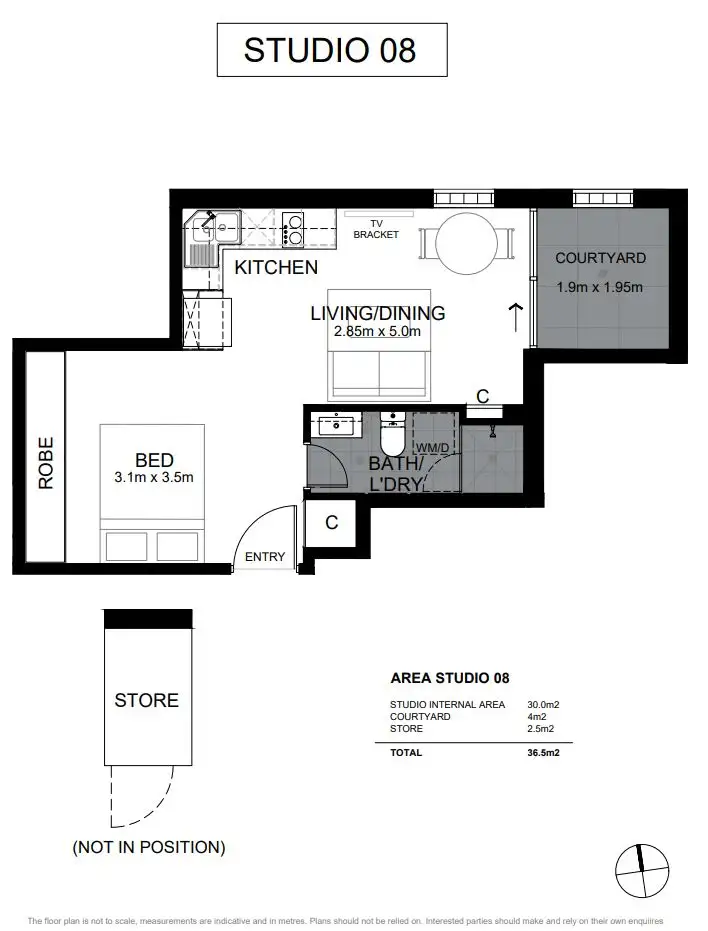 Floorplan of Homely studio listing, 8/2b Francis Street, Dee Why NSW 2099