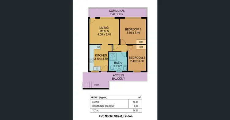 Floorplan of Homely unit listing, Unit 45/3 Noblet St, Findon SA 5023