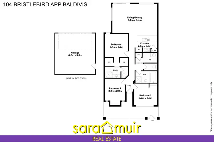 Floorplan of Homely house listing, 104 Bristlebird Approach, Baldivis WA 6171