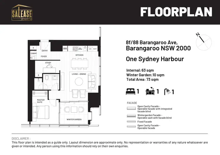 Floorplan of Homely apartment listing, 8f/88 Barangaroo Ave, Barangaroo NSW 2000