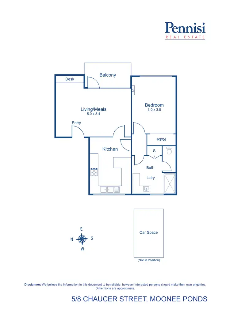Floorplan of Homely apartment listing, 5/8 Chaucer Street, Moonee Ponds VIC 3039