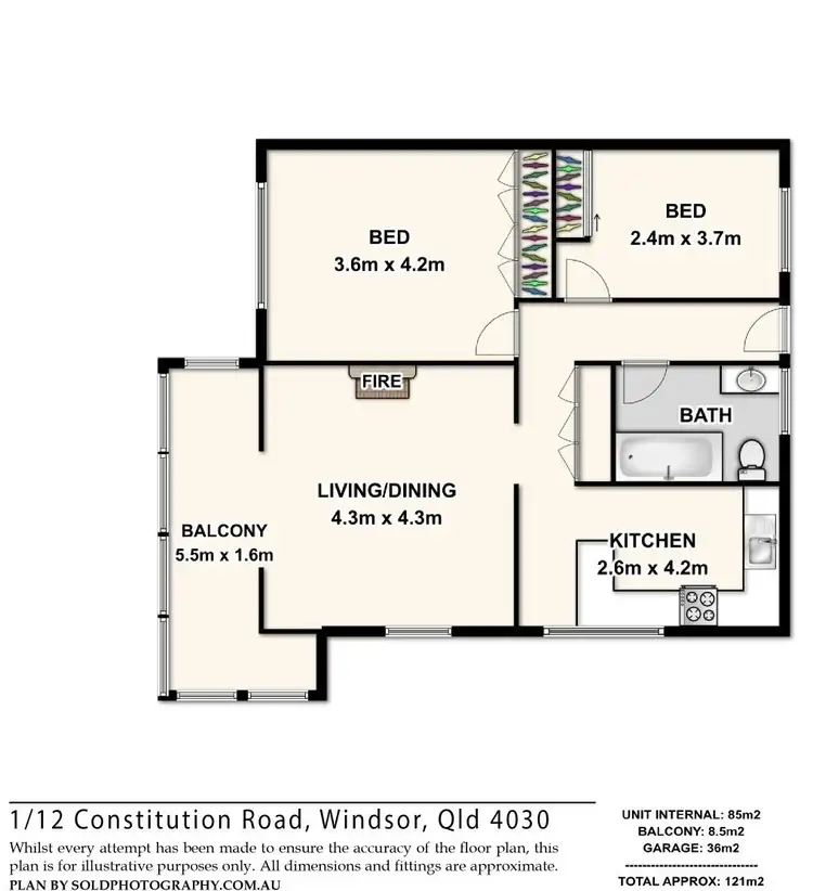 Floorplan of Homely apartment listing, 1/12 Constitution Rd, Windsor QLD 4030