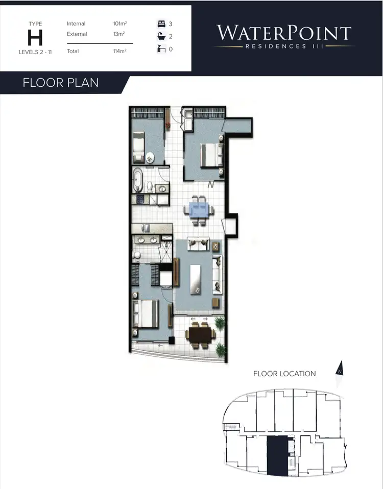 Floorplan of Homely apartment listing, 3408/5 Harbourside Ct, Biggera Waters QLD 4216