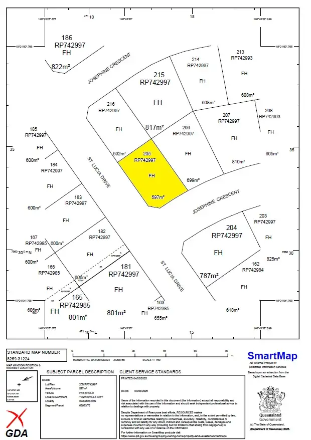 Floorplan of Homely land listing, 1 Josephine Cres, Rasmussen QLD 4815