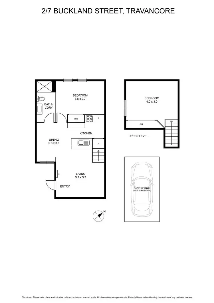 Floorplan of Homely townhouse listing, 2/7 Buckland St, Travancore VIC 3032