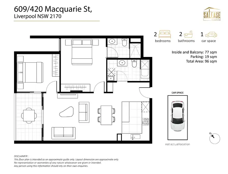 Floorplan of Homely apartment listing, 609/420 Macquarie St, Liverpool NSW 2170