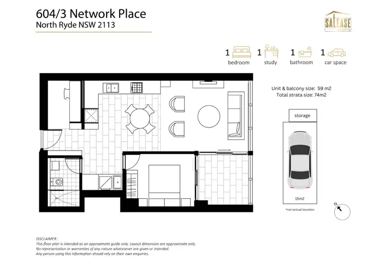 Floorplan of Homely apartment listing, 604/3 Network Pl, North Ryde NSW 2113
