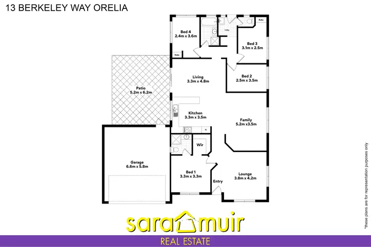 Floorplan of Homely house listing, 13 Berkeley Way, Orelia WA 6167