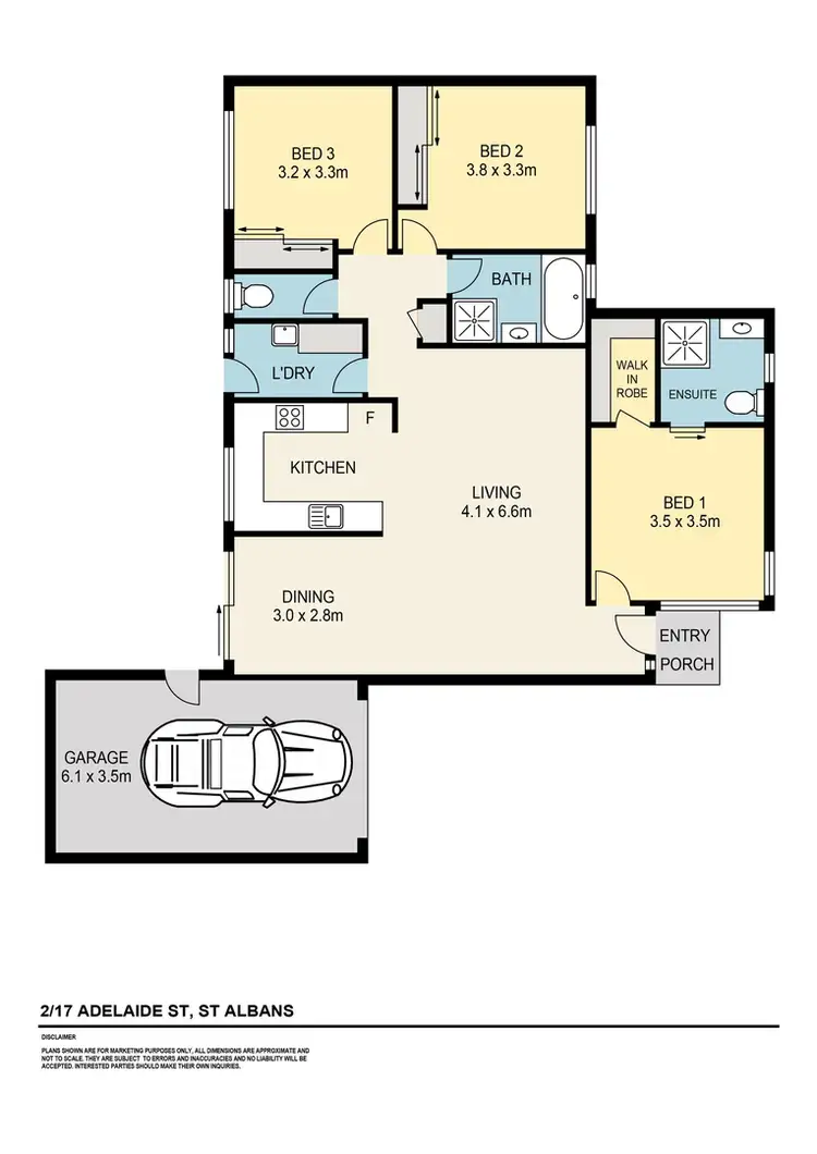 Floorplan of Homely unit listing, 2/17 Adelaide St, St Albans VIC 3021
