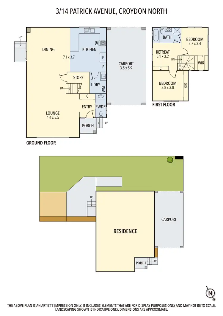 Floorplan of Homely townhouse listing, 3/14 Patrick Ave, Croydon North VIC 3136
