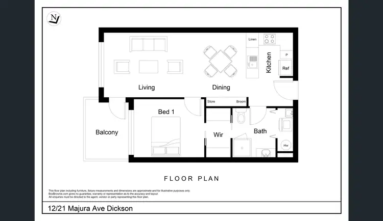 Floorplan of Homely apartment listing, 12/19-23 Majura Ave, Ainslie ACT 2602
