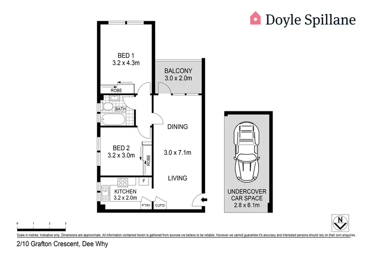Floorplan of Homely unit listing, 2/10 Grafton Crescent, Dee Why NSW 2099