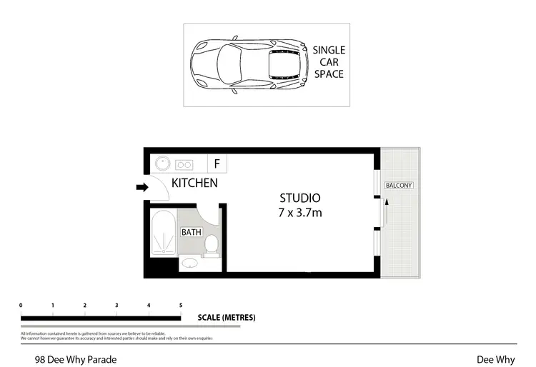 Floorplan of Homely studio listing, 1/98 Dee Why Parade, Dee Why NSW 2099
