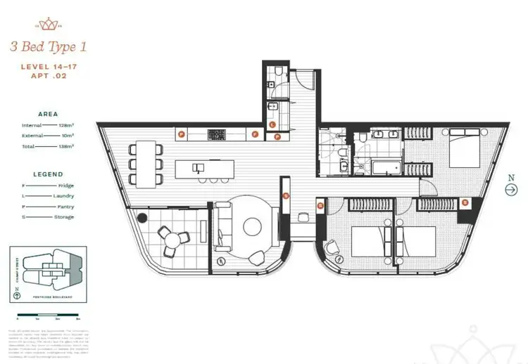Floorplan of Homely apartment listing, 1 Pentridge Blvd, Coburg VIC 3058