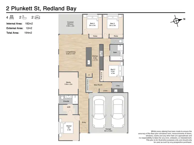 Floorplan of Homely house listing, 2 Plunkett St, Redland Bay QLD 4165