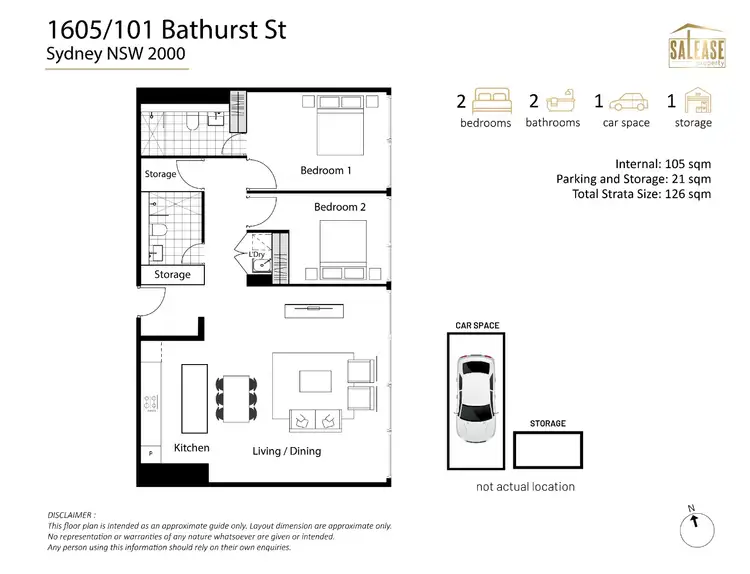 Floorplan of Homely apartment listing, 1605/101 Bathurst St, Sydney NSW 2000